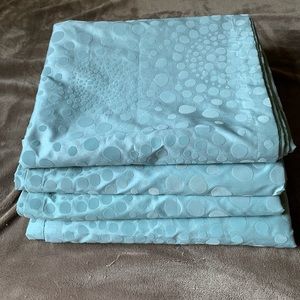 Set of 4 Aqua Polka Dot Curtain Panels Drapes 53x82”